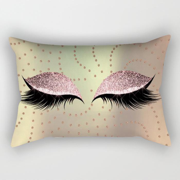 Eyelash Pillow Case European and American Fashion Sleep Waist Pillow Case Living Room Sofa Cushion Pillow Core