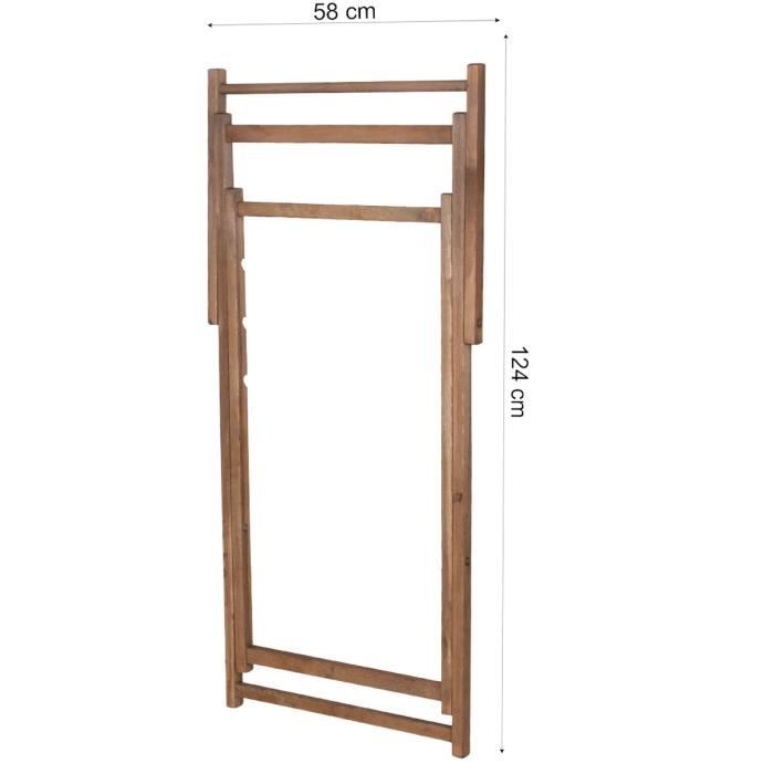 Transat de Jardin SPRINGOS® - Chaise longue pliante en bois de plage - 120 kg