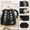 Kettle and Toaster Sets, 3000W 1.7L Rapid Boil Kettle & 4 Slice Toaster with 7 Browning Controls, Defrost, Reheat and Crumb Tray, UK Otter Thermostat