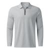 Autumn Waffle Zipper Long Sleeved Polo Shirt Men's T-shirt Top