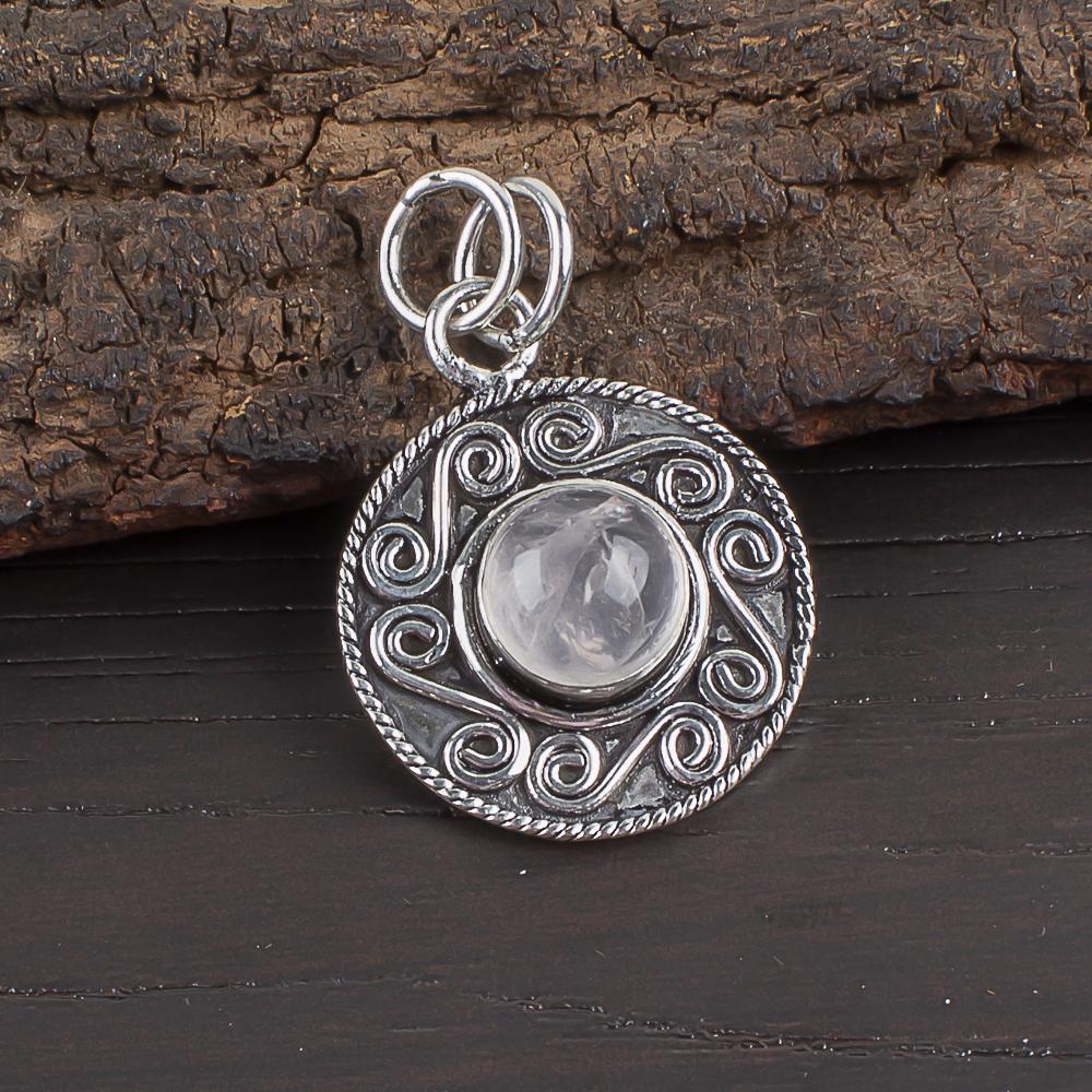 Rose Quartz Handmade Latest Design Jewelry Pendant, 925 Solid Sterling Silver Gemstone Pendant, Gift For Mother
