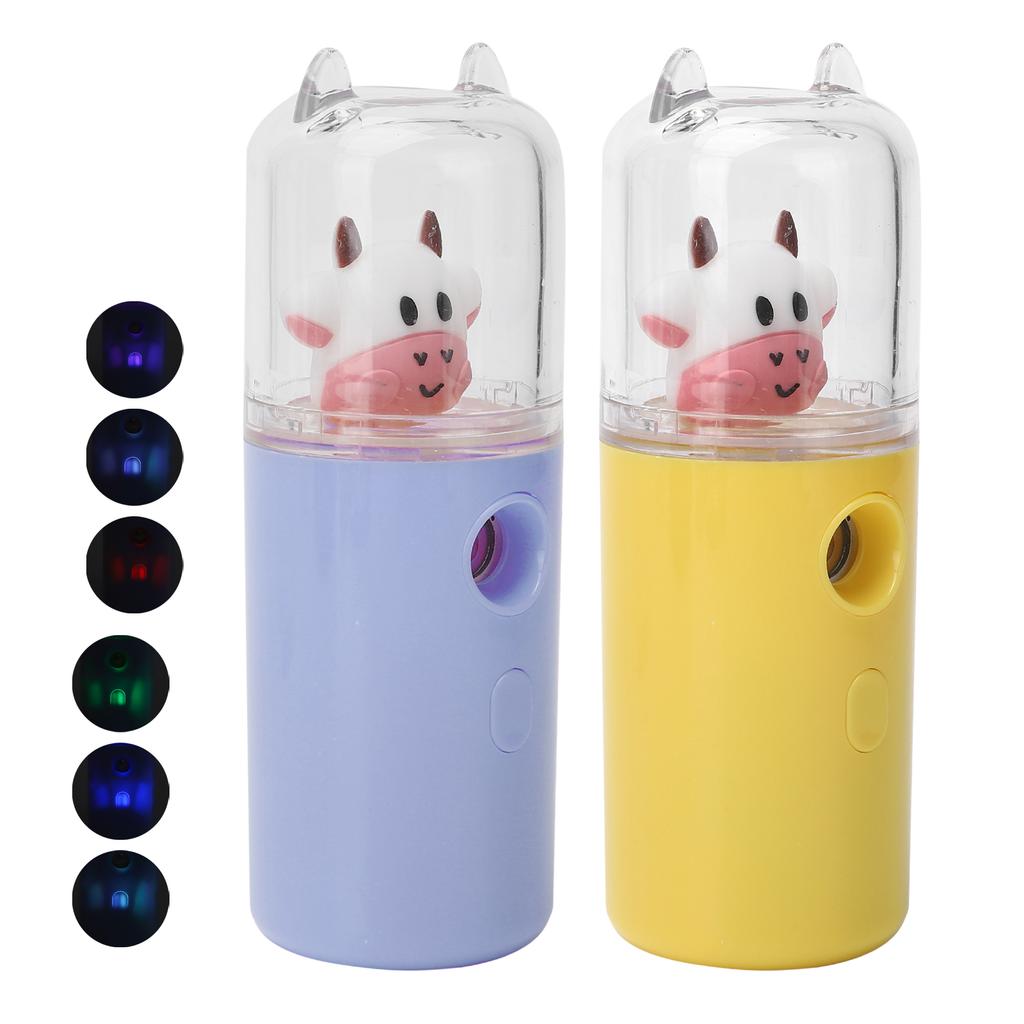 Portable Facial Mister Moisturizing Handy Cool Mist Sprayer with Color Light Function