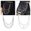 Hip Hop MoonPunk Side Chain On Jeans Pants Handbag for Girls Multilayer Body Chain Trousers Street Clothing Jewelry