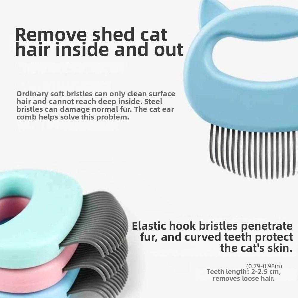 Fine Soft Brush Pet Hair Removal Brush Plastic Handle Deshedding Brush For Long Short Hair
