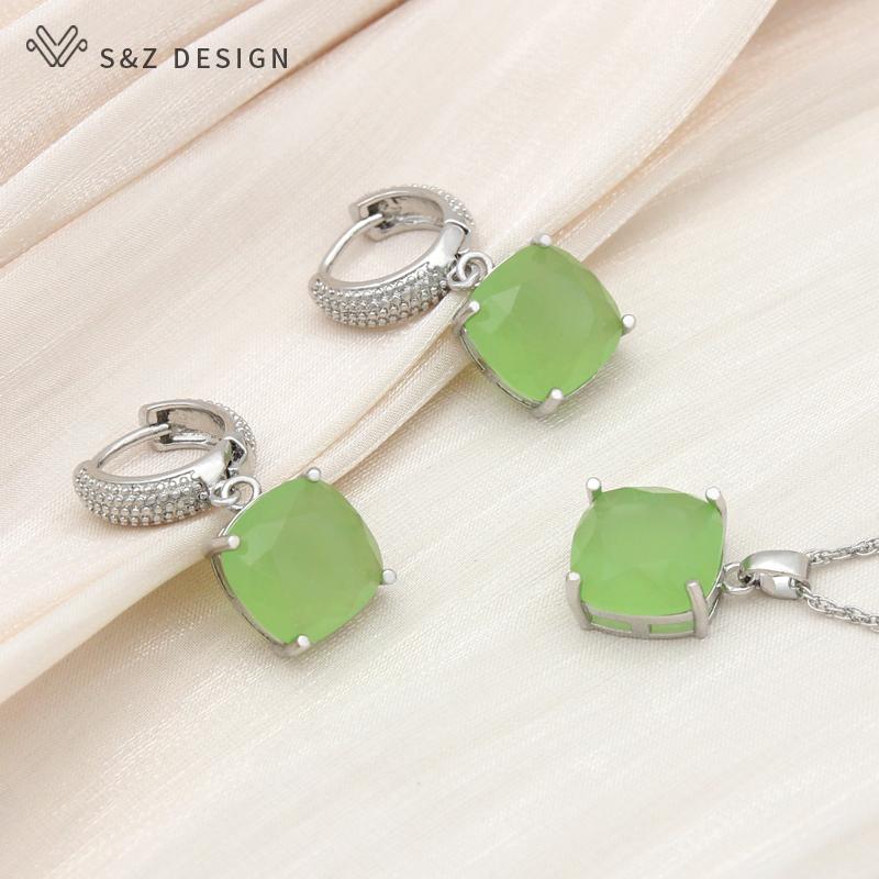 

Модные серьги-капли цвета розового золота с квадратными кристаллами, комплекты ювелирных изделий для женщин, свадебное ожерелье с подвеской в ​​виде темперамента, подарок