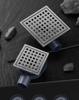 304 Stainless Steel European-Style Large Capacity Square Floor Drain with Sliding Side Drain.