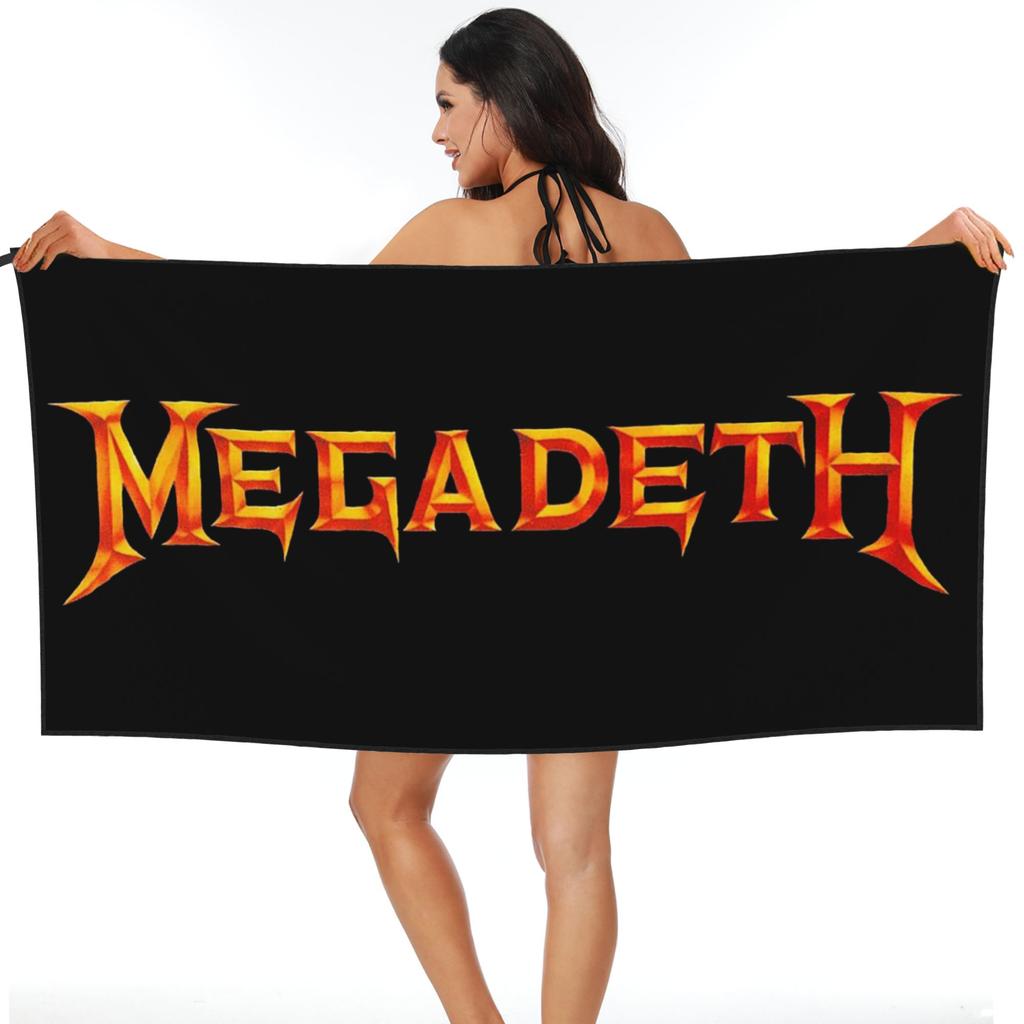 Megadeths Logo Beach Towel Soft Microfiber Quick Dry Absorbent Quick Towels For Bath