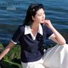 Sancai Plus Size Polo Collar Cotton T-Shirt