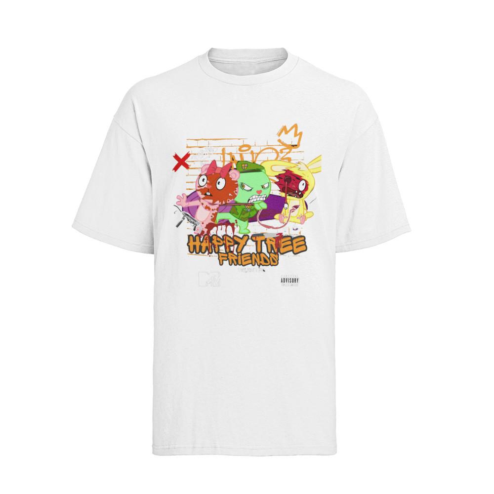 Happy Tree Friends Cartoon Horror  90s 90er Herren T-Shirt Bio-Baumwolle