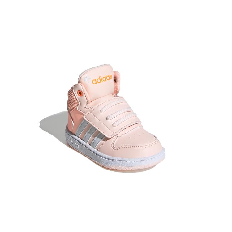 Adidas Neo Hoops 2.0 Mid I Slip Resistant Slip Resistant Mid top Toddler Shoes Pink White Infant And Toddler FW4924
