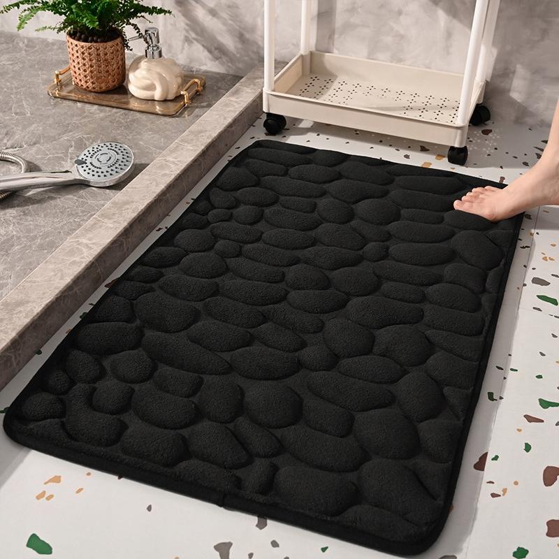 Badezimmermatte Anti-Rutsch Memory-Schaum Steine Matte Dick Grau