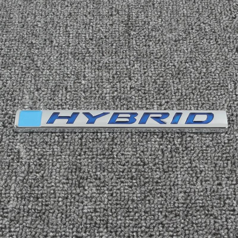 3D Metal HYBRID Logo Rear Emblem Decal Rear Trunk Side Fender Badge Sticker for Prius Rav4 Ranger Golf
