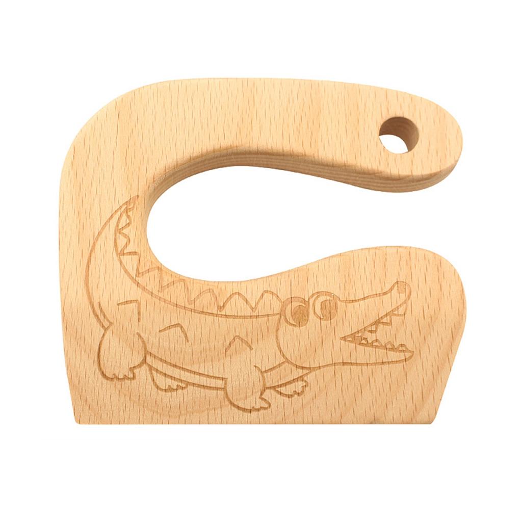 Wooden Kids Knife for Cooking Cute Fish Dinosaur Shape Kitchen Toy Vegetable Fruit Cutter Tool Toys Wood Child