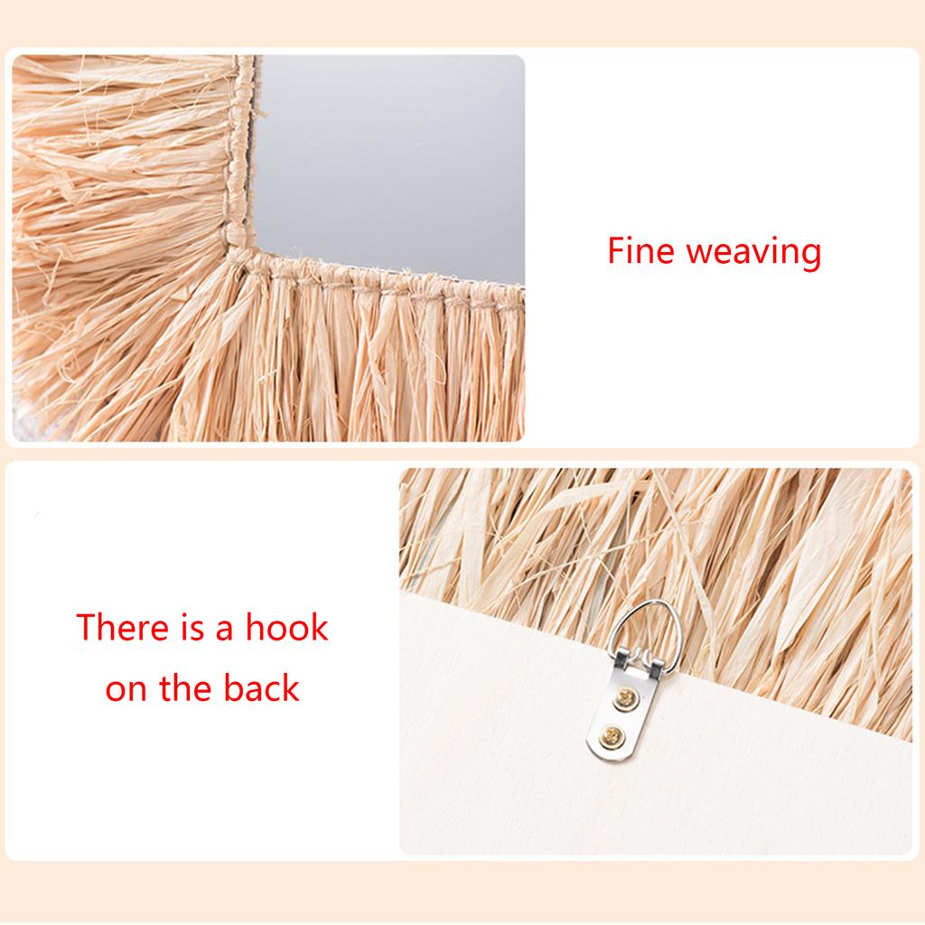 Hand Woven Rattan Hanging Mirror Innovative Art Decoration Makeup Mirrors Bathroom Bedroom Wall Hanging Mirror