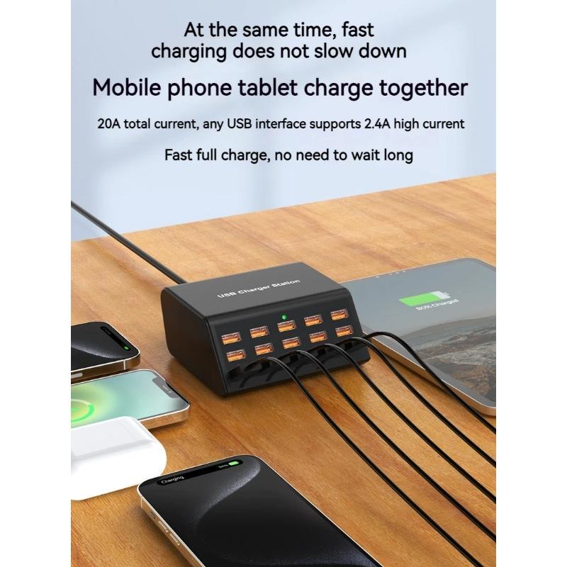 100W Desktop Universal USB-Ladegerät 15 Ports USB Schnellladestation Für Ipad Iphone16 15 14 13 Pro Für Samsung EU-Stecker