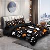 3pcs Halloween Cute Ghost Flower Print Coreless Quilt Set Multi Size Bedrooms Dormitory Soft and Comfortable Machine Washable