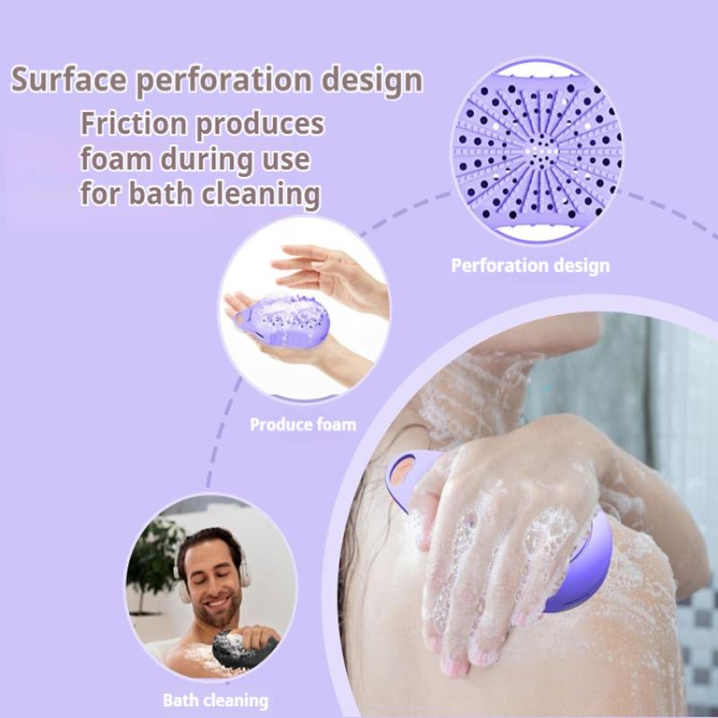 Silikon Seifensäckchen Sparsäckchen mit Kordel zum Peelen Duschschrubber Bademassage Doppelseitiges Texturdesign Badewaschen