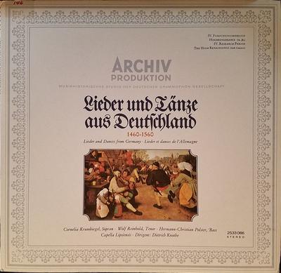 LP Record CORNELIA KRUMBIEGEL  WOLF REINHOLD  Lieder Und Tnze Aus Deutschland 14 2533066 Archiv Produkti 1971 Europe Classical Used