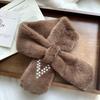 Autumn and winter scarf women's autumn and winter plush pearl diamond versatile imitation Rex rabbit hair sweet and cute scarf