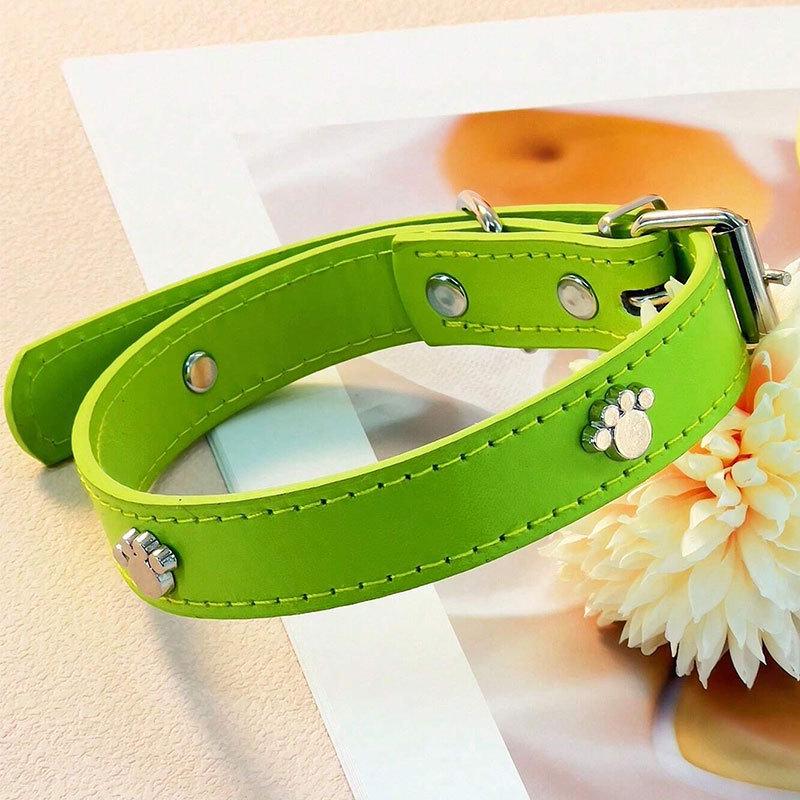 Leather No-Choke Pet Collar for Small and Medium Dogs and Cats