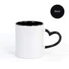 11oz Keramik Hitze Sublimation Rohling Farbe Tasse Herz Runder Griff Kaffee Tee Tasse Benutzerdefiniertes Logo Bild Drucken
