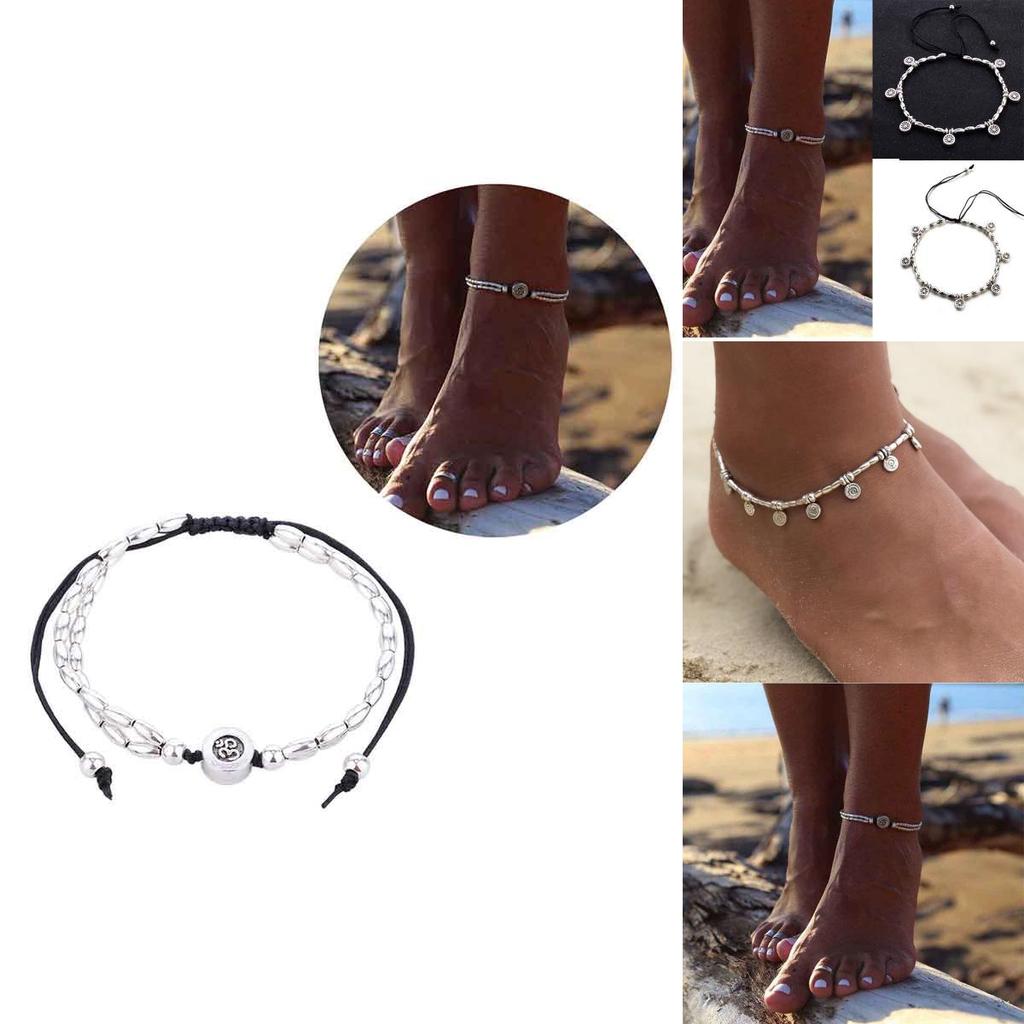 Classic Retro Barefoot Ankle Bracelet With Timeless Flower Design For Yoga