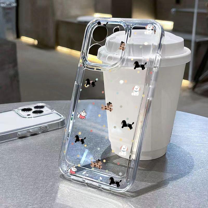 Red Polka Dot Print Phone Case for iPhone 17 16 15 14 13 12 11 16E Series Pro Max Plus Double Layer Protection