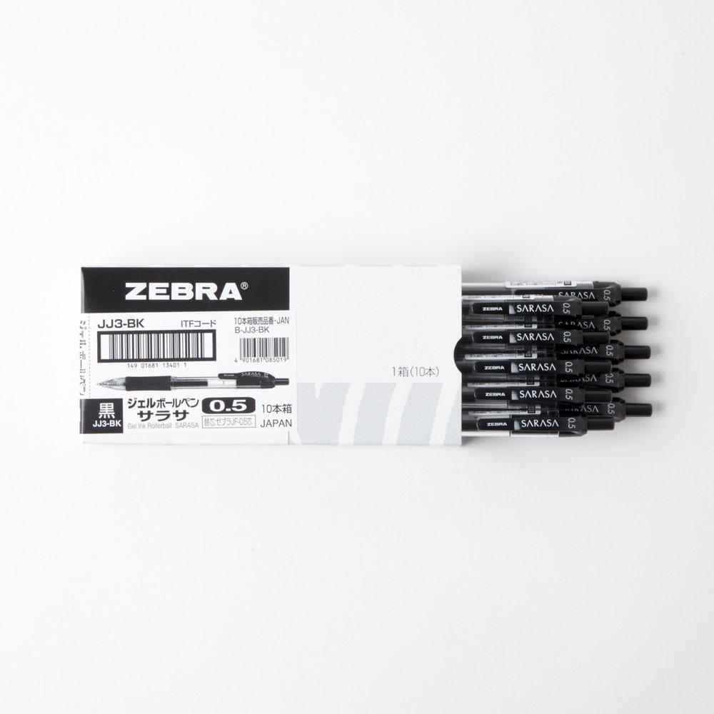 Zebra Sarasa Gel Ballpoint 10 Pen, 0.5mm, Black, Pens, B-JJ3-BK