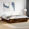 LED Bed Frame In Smoked Oak 200x200 Cm Engineered Wood