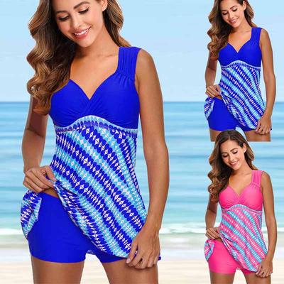 Druck Badeanzug Frauen Sexy Tankini Frauen Sommer Zwei-stück Set Badeanzug Weibliche Lose Größe Bikini Bademode