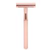 Navaja Manual para Hombre Aleación de Zinc Antideslizante Ajustada Hoja Doble Filo Cuchillo de Afeitar(Oro rosa )