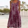Retro Print Sleeveless Summer Dress with Pockets - Loose Fit Holiday Style