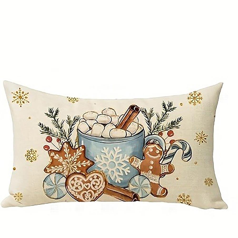 1PCS Christmas Pillowcases: Get Cozy, Hello Winter, and Festive Designs! Sofa Bed Cushion Cover, New Year Home Decoration