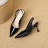 2025 New Spring and Autumn Temperament High Heels French Thin Heel Pointed Word Beautiful Bag Head Sandals Nude Women's Shoes