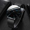 Geneva Men's Quartz Watch with Blue Hands and Web Strap - Stylish and Simple Business Design