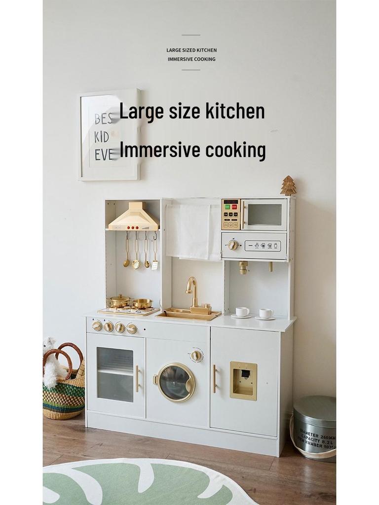Children's Pretend Play Kitchen Set with Lights and Sounds - Golden Cooking Spray with Water Feature for Ages 3-6