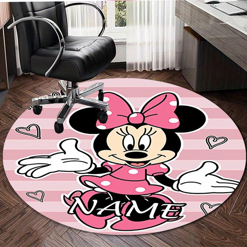 Personalized M-Minnie Round Chair Office Rug - Perfect for Mat, Office Chair & More - Ideal Gift for Birthdays and Holidays
