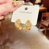Personalized Retro Twisted Texture Stud Earrings for Women – Versatile, Light Luxury High-End Ear Ornaments.