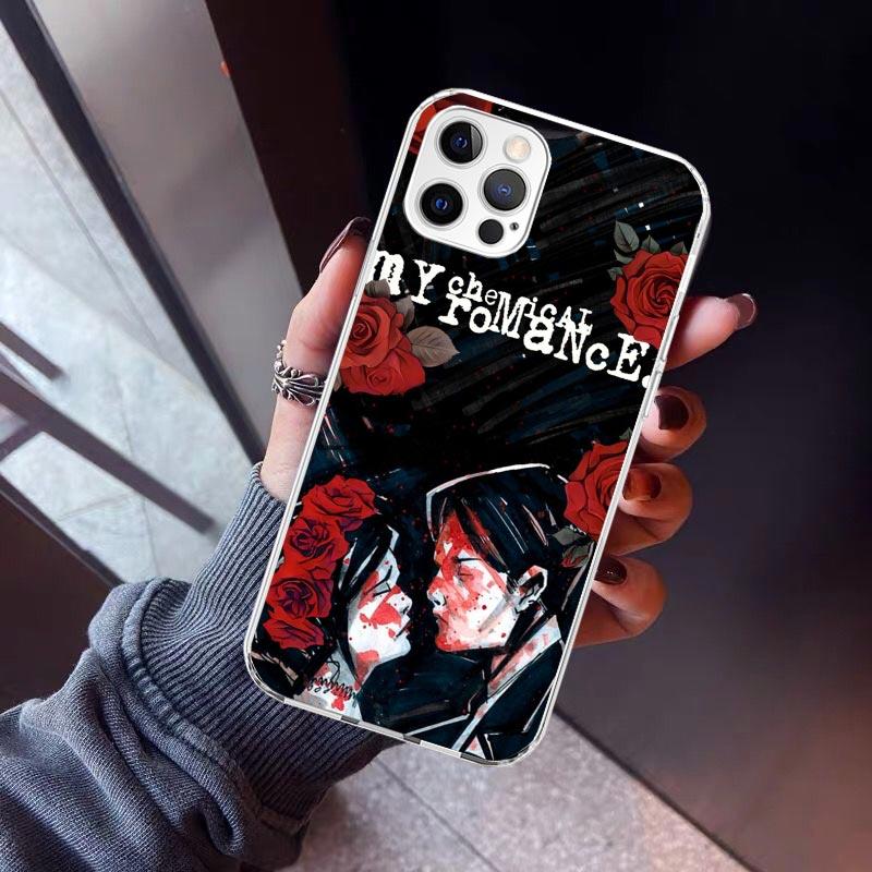 My Chemical Romance MCR Phone Case For iPhone 17 Air 11 13 Mini 14 15 Plus 16 12 Pro Max 16E SE 7 8 Pattern Soft TPU Back Cover