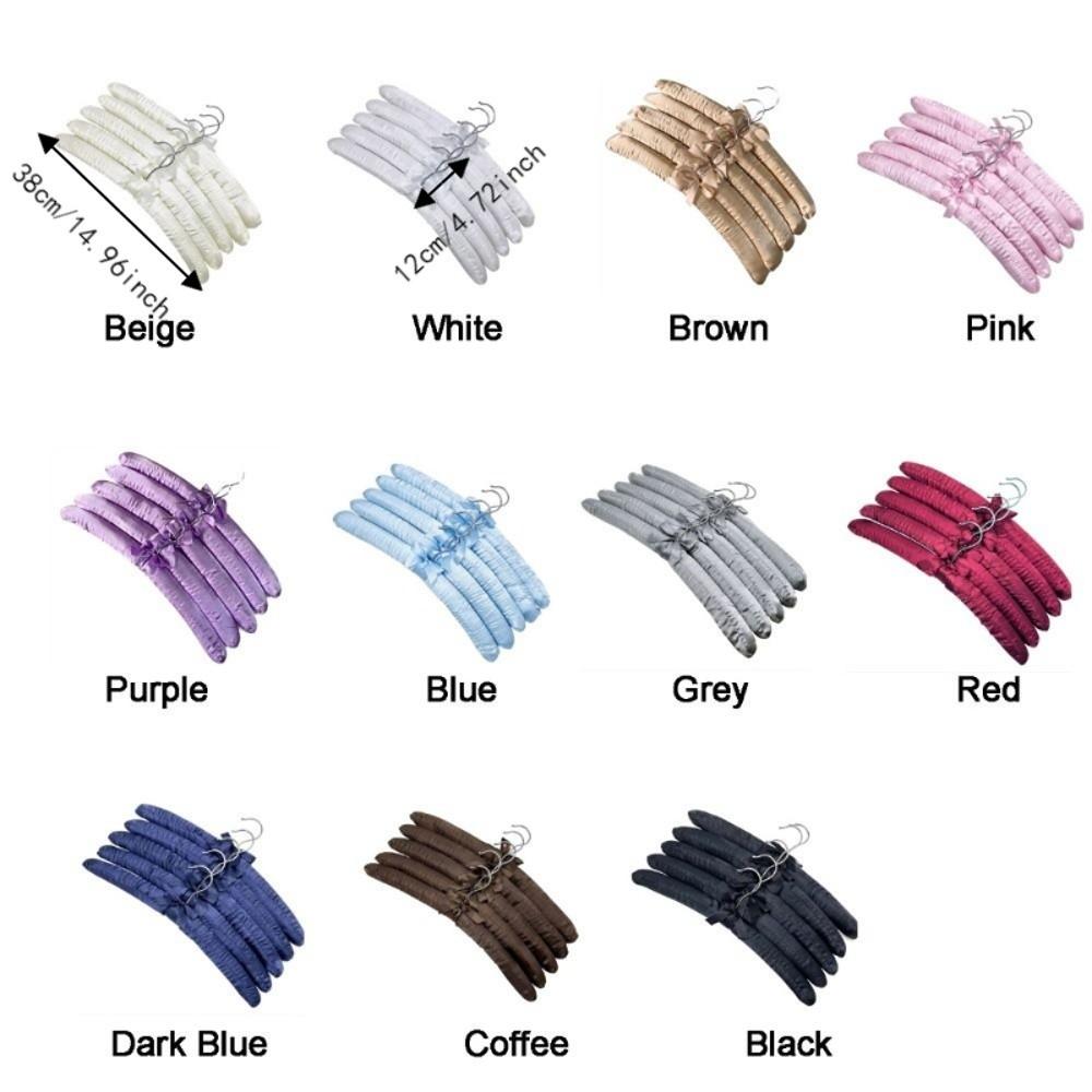 5PCS Non-slip Satin Padded Clothes Hanger Soft Sponge Clothes Hangers Clothing Store
