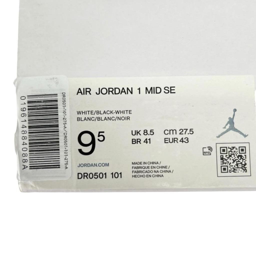 Nike WMNS AIR JORDAN 1 MID SE DR0501-101 Sneakers Black Mens JP27.5 EU43 US9.5 Used