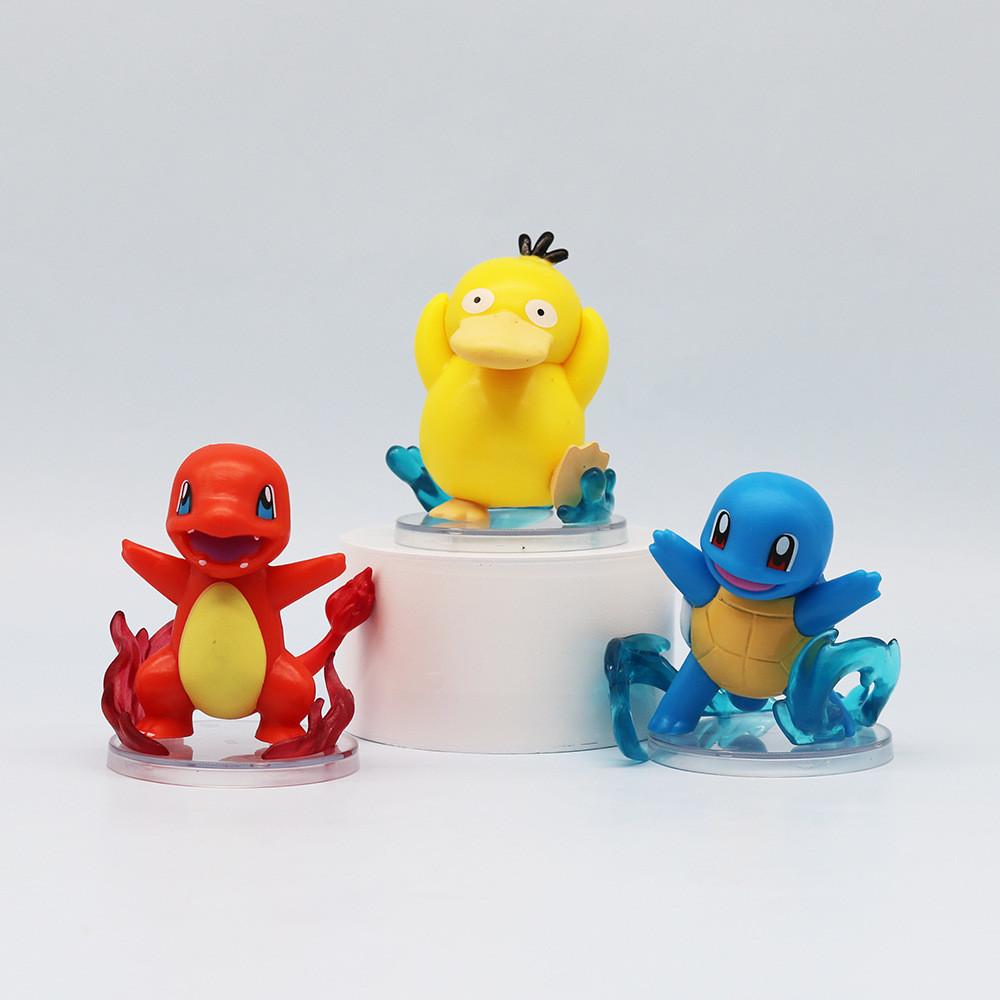 Psyduck Bulbasaur Charmander Squirtle Eevee Model Doll Set Ornament
