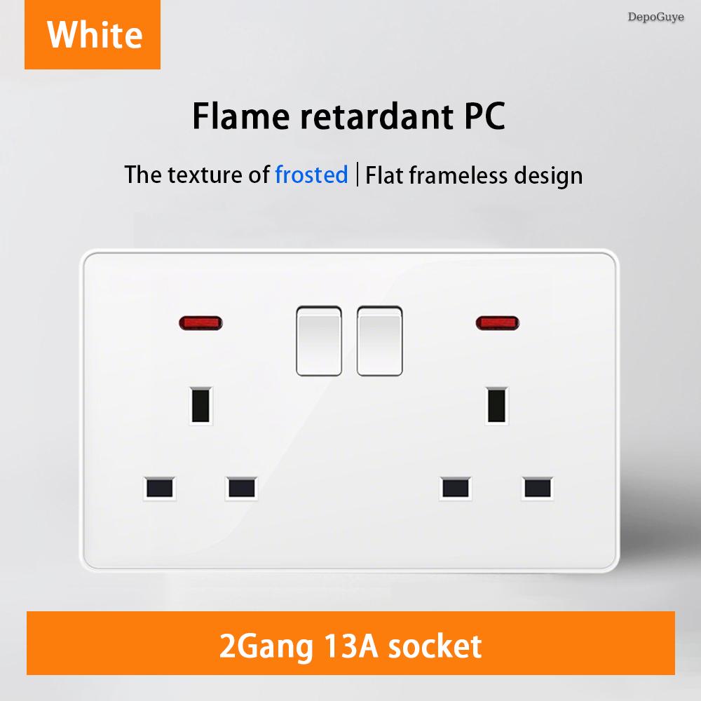 18W Type-C Plug Quick Charging Universal 5-pin Dual Power Socket,UK Standard 13A Wall Socket with DC 5V 3.1A Type-c USB Charger