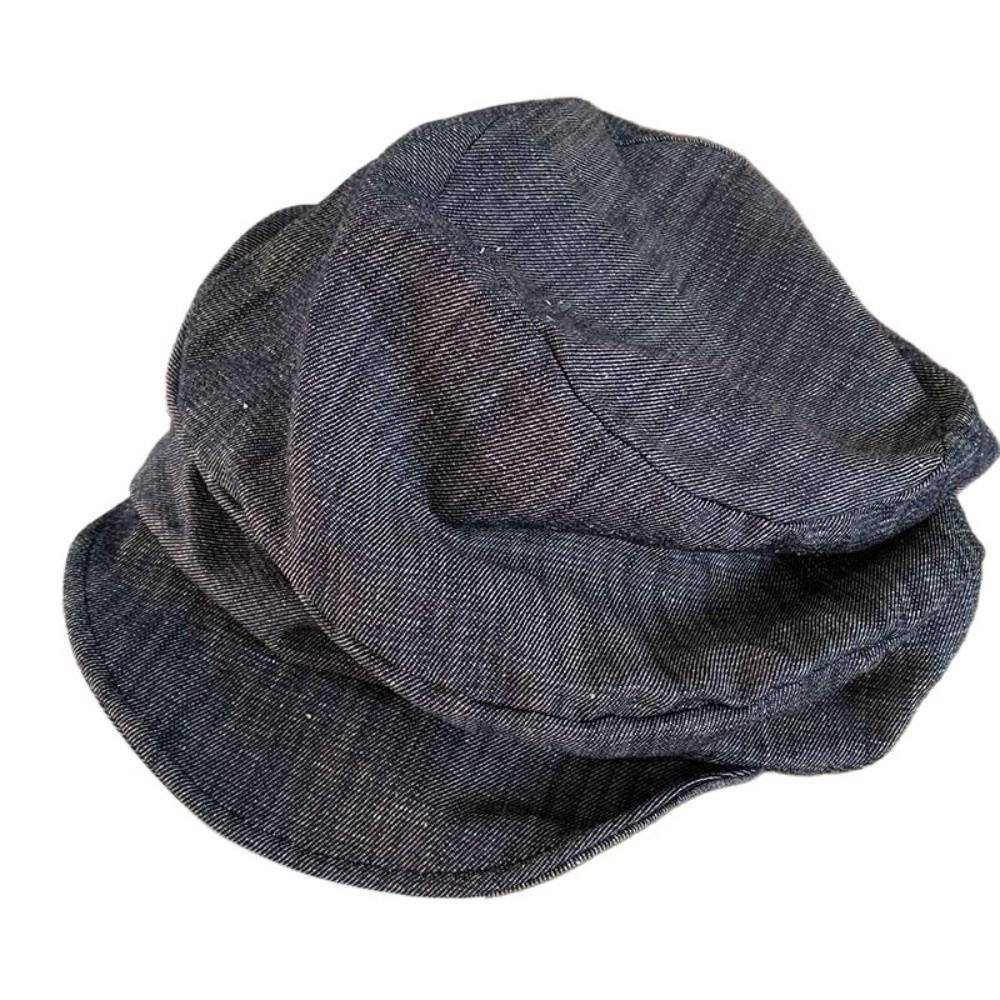 Japanese Denim Beret Cloth Pleated Painter Hat Vintage Octagonal Cap  Outdoor