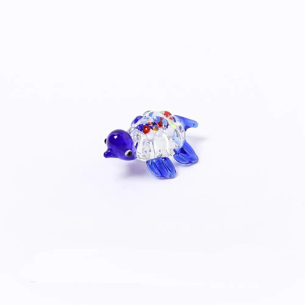Fashion Colorful Sea Turtle Figurines High Borosilicate Glass Sea Turtle Sea Animal Collectibles Tiny Turtle Glass Ornaments