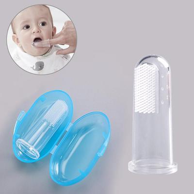 Pack of 2 || Baby Silicone Finger Toothbrush with Case – Gentle Oral Care Brush for Infants