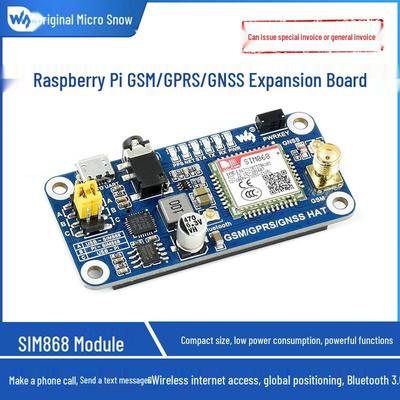 Raspberry Pi 4B SIM868 Dev Board: GSM, GPRS, GNSS, Bluetooth Module