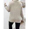 Autumn Winter Solid Color Plus Size Women's Top V-neck Long Sleeved Pit Stripe Brushed T-shirt Loose Fit