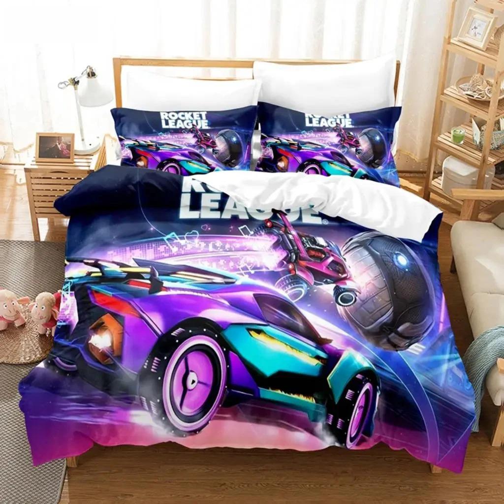 

3D Print Game League Rocket Bedding Set Boys Girls Twin Queen Size Duvet Cover Pillowcase Bed Kids Adult Home Textileextile 70x133cm 2pcs
