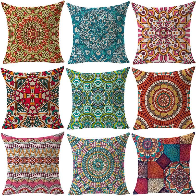 Luxurious National Ancient Pattern Cotton Linen Pillowcase For Car And Sofa Cushion